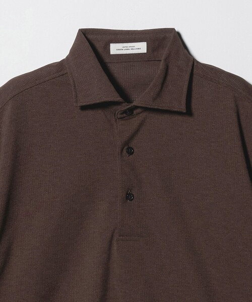 green label relaxing（グリーンレーベルリラクシング）の「プライムフレックス ドット メッシュ カッタウェイ ビズポロ ポロシャツ -ストレッチ・吸水速乾・通気性-（ポロシャツ・メンズ・ネイビー/ライトブルー/ダークブラウン/ライトグレー・L/M/S/XL）」の20枚目の写真