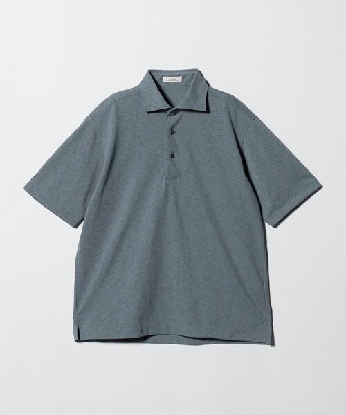 green label relaxing（グリーンレーベルリラクシング）の「プライムフレックス ドット メッシュ カッタウェイ ビズポロ ポロシャツ -ストレッチ・吸水速乾・通気性-（ポロシャツ・メンズ・ネイビー/ライトブルー/ダークブラウン/ライトグレー・L/M/S/XL）」の22枚目の写真