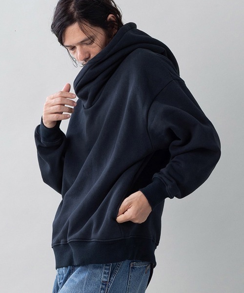 EGO TRIPPING(エゴトリッピング)の「mpa4147-COWL-WOOL SWEAT PARKA スウェットパーカー(666708)(パーカー・メンズ・ネイビー/ブラック/グレイッシュベージュ・48/46)」の3枚目の写真