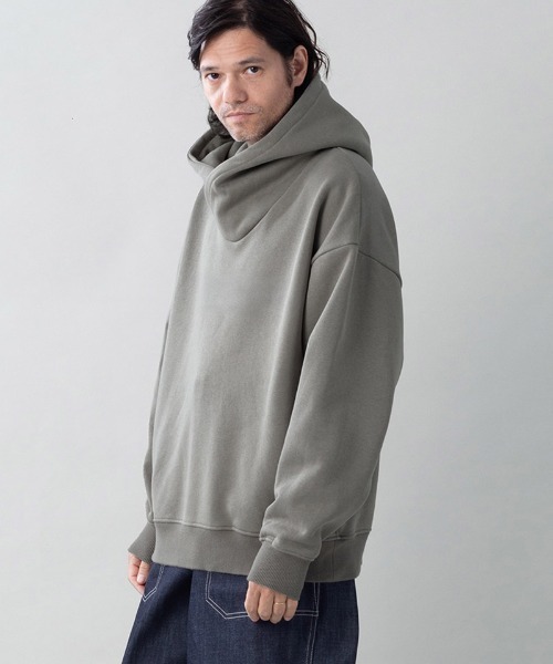 EGO TRIPPING(エゴトリッピング)の「mpa4147-COWL-WOOL SWEAT PARKA スウェットパーカー(666708)(パーカー・メンズ・ネイビー/ブラック/グレイッシュベージュ・48/46)」の4枚目の写真