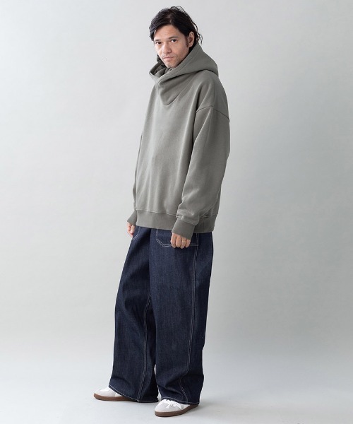 EGO TRIPPING(エゴトリッピング)の「mpa4147-COWL-WOOL SWEAT PARKA スウェットパーカー(666708)(パーカー・メンズ・ネイビー/ブラック/グレイッシュベージュ・48/46)」の5枚目の写真