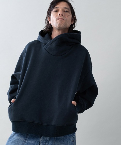 EGO TRIPPING(エゴトリッピング)の「mpa4147-COWL-WOOL SWEAT PARKA スウェットパーカー(666708)(パーカー・メンズ・ネイビー/ブラック/グレイッシュベージュ・48/46)」の6枚目の写真