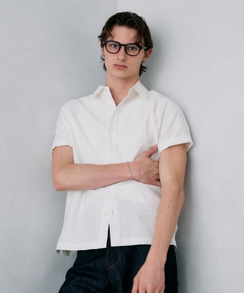 Adoon plain(アドーンプレーン)の「ASSORTED BASIC SUMMER SHIRT / アソートベーシックサマーシャツ(ストライプ・チェック)(シャツ/ブラウス・メンズ・ネイビー/ブルー/アイボリー・LARGE/MEDIUM)」の22枚目の写真
