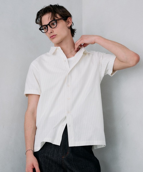 Adoon plain(アドーンプレーン)の「ASSORTED BASIC SUMMER SHIRT / アソートベーシックサマーシャツ(ストライプ・チェック)(シャツ/ブラウス・メンズ・ネイビー/ブルー/アイボリー・LARGE/MEDIUM)」の21枚目の写真