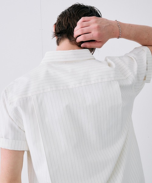 Adoon plain(アドーンプレーン)の「ASSORTED BASIC SUMMER SHIRT / アソートベーシックサマーシャツ(ストライプ・チェック)(シャツ/ブラウス・メンズ・ネイビー/ブルー/アイボリー・LARGE/MEDIUM)」の18枚目の写真
