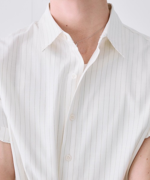 Adoon plain(アドーンプレーン)の「ASSORTED BASIC SUMMER SHIRT / アソートベーシックサマーシャツ(ストライプ・チェック)(シャツ/ブラウス・メンズ・ネイビー/ブルー/アイボリー・LARGE/MEDIUM)」の5枚目の写真