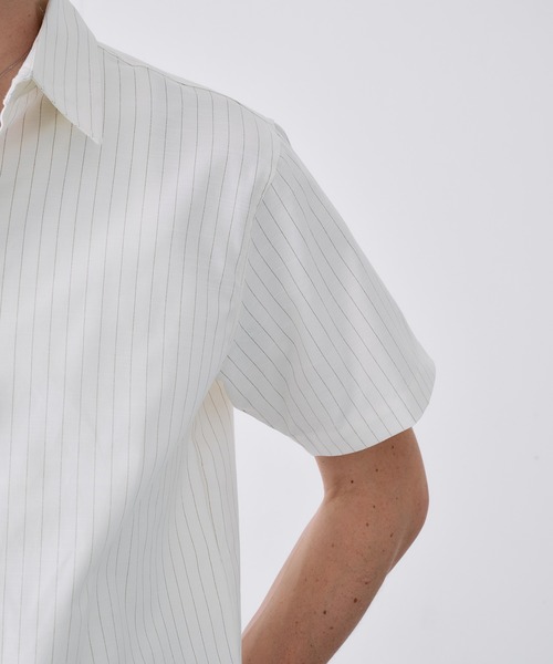 Adoon plain(アドーンプレーン)の「ASSORTED BASIC SUMMER SHIRT / アソートベーシックサマーシャツ(ストライプ・チェック)(シャツ/ブラウス・メンズ・ネイビー/ブルー/アイボリー・LARGE/MEDIUM)」の6枚目の写真
