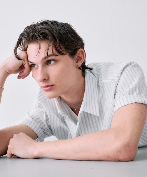 Adoon plain(アドーンプレーン)の「ASSORTED BASIC SUMMER SHIRT / アソートベーシックサマーシャツ(ストライプ・チェック)(シャツ/ブラウス・メンズ・ネイビー/ブルー/アイボリー・LARGE/MEDIUM)」の13枚目の写真