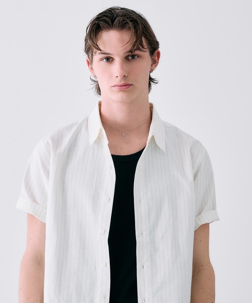 Adoon plain(アドーンプレーン)の「ASSORTED BASIC SUMMER SHIRT / アソートベーシックサマーシャツ(ストライプ・チェック)(シャツ/ブラウス・メンズ・ネイビー/ブルー/アイボリー・LARGE/MEDIUM)」の19枚目の写真