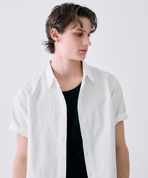 Adoon plain(アドーンプレーン)の「ASSORTED BASIC SUMMER SHIRT / アソートベーシックサマーシャツ(ストライプ・チェック)(シャツ/ブラウス・メンズ・ネイビー/ブルー/アイボリー・LARGE/MEDIUM)」の20枚目の写真
