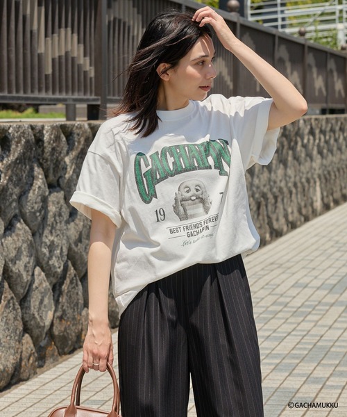 MONO-MART（モノマート）の「【ガチャピン・ムック】別注 ヴィンテージライク アソートプリント 半袖Tシャツ（Tシャツ/カットソー・メンズ・スミクロ/オフホワイト/ホワイト系/ネイビー系・M/L）」の10枚目の写真