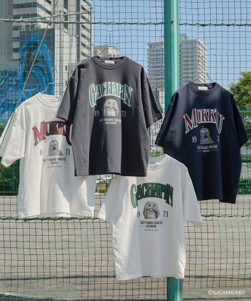 MONO-MART（モノマート）の「【ガチャピン・ムック】別注 ヴィンテージライク アソートプリント 半袖Tシャツ（Tシャツ/カットソー・メンズ・スミクロ/オフホワイト/ホワイト系/ネイビー系・M/L）」の8枚目の写真