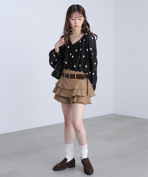 FREE'S MART(フリーズマート)の「◆シアー小花刺繍サイドリボンブラウス(シャツ/ブラウス・レディース・ホワイト/ブルー/ブラック・FREE)」の17枚目の写真
