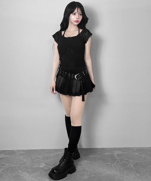FOLLOWIN(フォロウィン)の「スタッズベルトプリーツデニムスカート(デニムスカート・レディース・ブルー/ブラック・LARGE/MEDIUM/SMALL)」の21枚目の写真