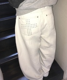 クロススタッズデニムパンツ