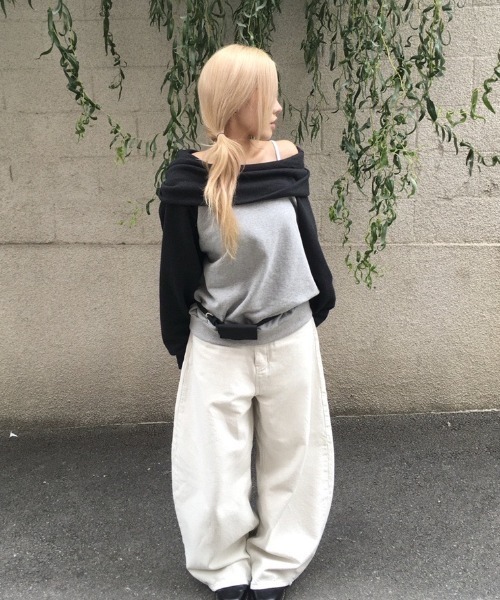 LAMPOON(ランプーン)の「クロススタッズデニムパンツ(デニムパンツ・レディース・ホワイト/ブラック・MEDIUM/LARGE/SMALL)」の16枚目の写真