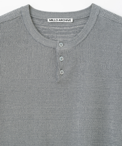 Millo Archive（ミロ アーカイブ）の「サイロ ハーフヘンリーネックニット [グレー]（Tシャツ/カットソー・メンズ・その他・X-LARGE/LARGE/MEDIUM）」の2枚目の写真