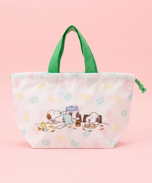 PEANUTS(ピーナッツ)の「〈PEANUTS/ピーナッツ〉SNOOPY&Brothers ランチ巾着(2P) KB7W(お弁当箱・レディース・イエロー×グリーン・ONE SIZE)」の4枚目の写真
