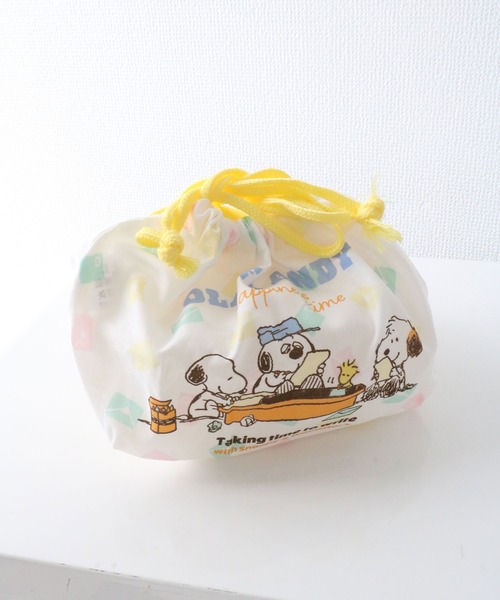 PEANUTS(ピーナッツ)の「〈PEANUTS/ピーナッツ〉SNOOPY&Brothers ランチ巾着(2P) KB7W(お弁当箱・レディース・イエロー×グリーン・ONE SIZE)」の5枚目の写真