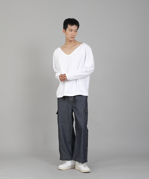 SAINTCREW(セントクルー)の「無地BIG VネックスウェットシャツBIGV-885ホワイト(スウェット・メンズ・その他・LARGE/MEDIUM/XXXX-LARGE/XXX-LARGE/XX-LARGE/X-LARGE)」の9枚目の写真