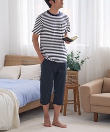 COMME CI COMME CA（コムシコムサ）の「COMME CI COMME CA/コムシコムサ ルームウェア 半袖7分丈パンツ ボーダー柄（ルームウェア/パジャマ）」