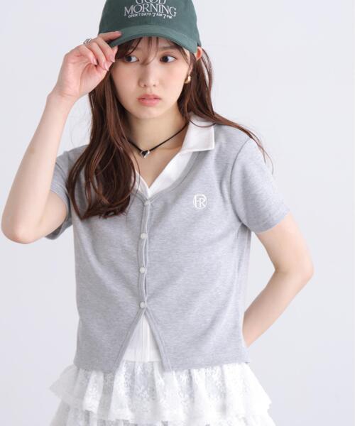 FREE'S MART(フリーズマート)の「◆レイヤード風シャツカットソー(Tシャツ/カットソー・レディース・グレー/ホワイト/ネイビー・FREE)」の5枚目の写真