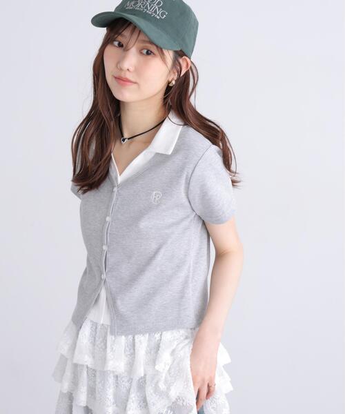 FREE'S MART(フリーズマート)の「◆レイヤード風シャツカットソー(Tシャツ/カットソー・レディース・グレー/ホワイト/ネイビー・FREE)」の6枚目の写真