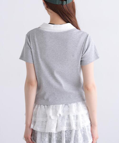 FREE'S MART(フリーズマート)の「◆レイヤード風シャツカットソー(Tシャツ/カットソー・レディース・グレー/ホワイト/ネイビー・FREE)」の14枚目の写真