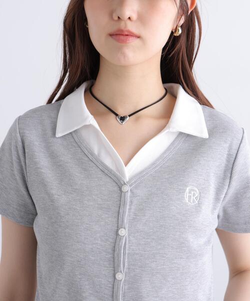 FREE'S MART(フリーズマート)の「◆レイヤード風シャツカットソー(Tシャツ/カットソー・レディース・グレー/ホワイト/ネイビー・FREE)」の15枚目の写真