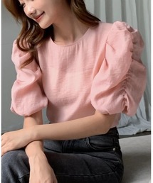 GATHER SLEEVE CHIFFON TOPS(ギャザースリーブ シフォントップス)