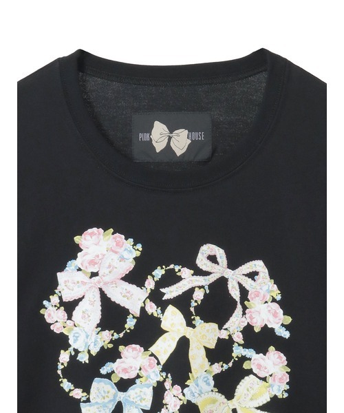 PINK HOUSE（ピンクハウス）の「ロココリボンプリントカットソー（Tシャツ/カットソー・レディース・ホワイト/ブラック/ピンク・フリー）」の6枚目の写真