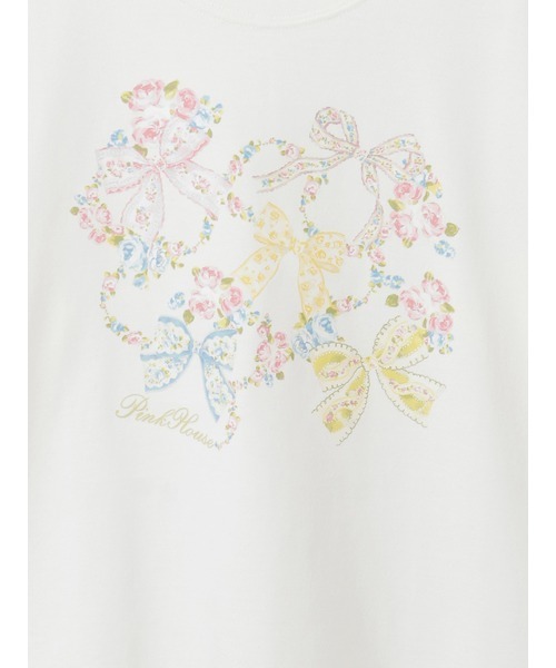 PINK HOUSE（ピンクハウス）の「ロココリボンプリントカットソー（Tシャツ/カットソー・レディース・ホワイト/ブラック/ピンク・フリー）」の12枚目の写真