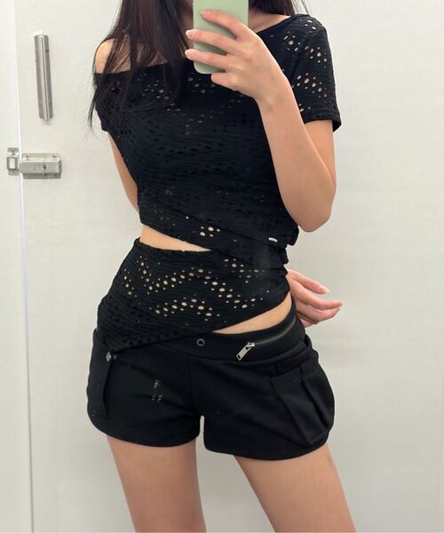 ETRE AU SOMMET(エトレオソメ)の「Two Zipper short pants (Black)(その他パンツ・レディース・その他・FREE)」の9枚目の写真