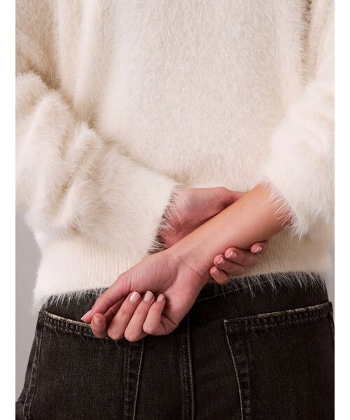 Calvin Klein(カルバン・クライン)の「ニット - ファジーニットポロセーター(ポロシャツ・レディース・スカイブルー系/ホワイト系その他7/ダークグレー・M/XS/S)」の15枚目の写真