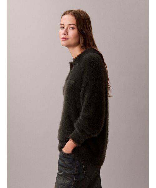 Calvin Klein(カルバン・クライン)の「ニット - ファジーニットポロセーター(ポロシャツ・レディース・スカイブルー系/ホワイト系その他7/ダークグレー・M/XS/S)」の20枚目の写真