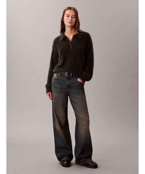 Calvin Klein(カルバン・クライン)の「ニット - ファジーニットポロセーター(ポロシャツ・レディース・スカイブルー系/ホワイト系その他7/ダークグレー・M/XS/S)」の22枚目の写真