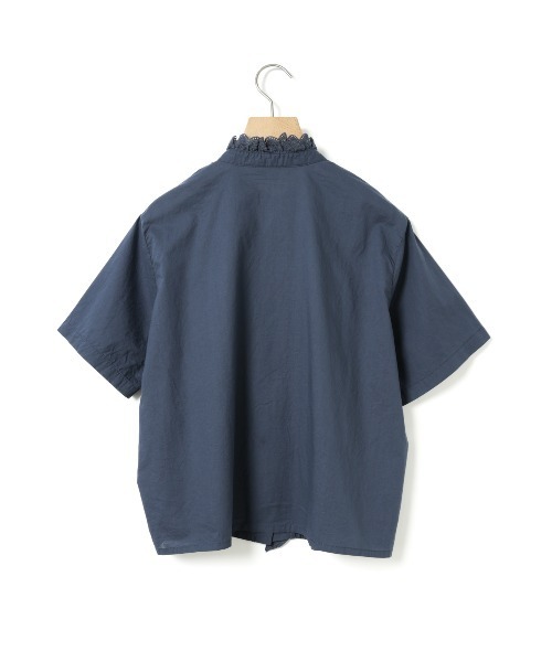 MidiUmi（ミディウミ）の「MidiUmi　ピンタックレースシャツS/S（シャツ/ブラウス・レディース・オフホワイト/ネイビー/ブラック・FREE）」の6枚目の写真