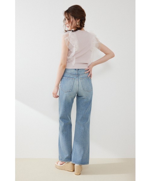 rienda（リエンダ）の「ハイウエストフレアデニムパンツ　夏服（デニムパンツ・レディース・ブルー/ライトブルー・SMALL/X-SMALL/MEDIUM）」の5枚目の写真
