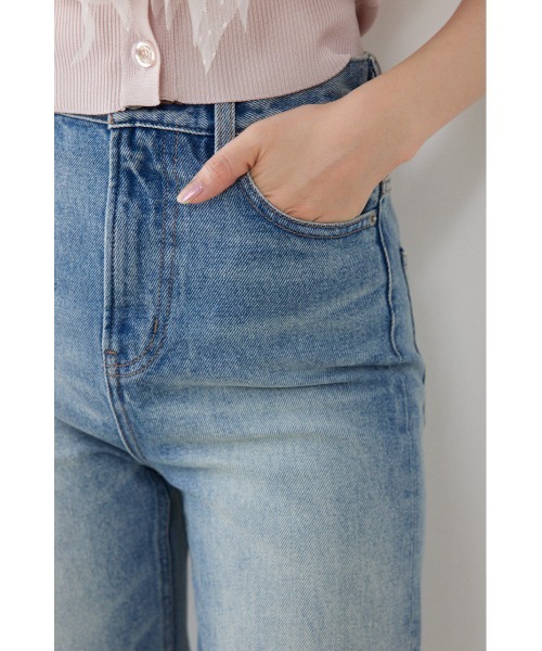 rienda（リエンダ）の「ハイウエストフレアデニムパンツ　夏服（デニムパンツ・レディース・ブルー/ライトブルー・SMALL/X-SMALL/MEDIUM）」の14枚目の写真