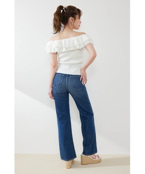 rienda（リエンダ）の「ハイウエストフレアデニムパンツ　夏服（デニムパンツ・レディース・ブルー/ライトブルー・SMALL/X-SMALL/MEDIUM）」の20枚目の写真