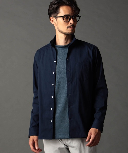NICOLE CLUB FOR MEN(ニコルクラブフォーメン)の「リバーシブルドビー スタンドカラーシャツ(シャツ/ブラウス・メンズ・ネイビー/ボルドー/チャコール・XX-LARGE/X-LARGE/LARGE/MEDIUM)」の2枚目の写真