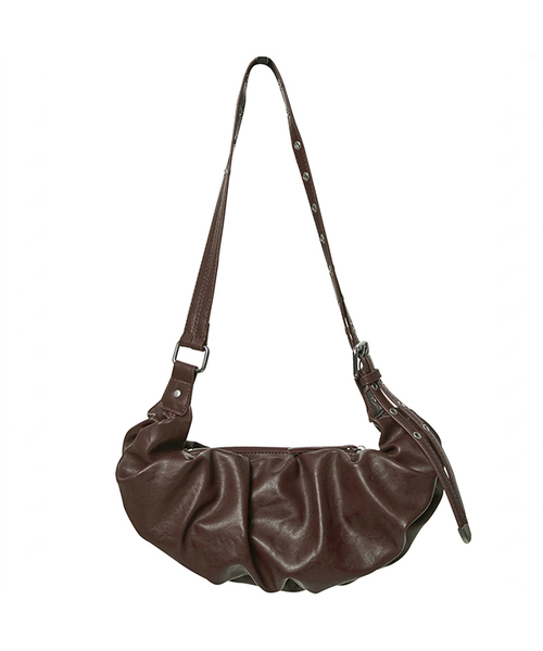 FLAREUP(フレアアップ)の「Draped Leather Bag (FL-745_Brown)(ショルダーバッグ・レディース・ブラウン・OS)」の1枚目の写真