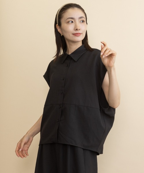 lodie(ロディ)の「【ラグジュアリー セットアップ】オーバーシャツブラウスとワイドパンツ(セットアップ・レディース・ブラック/ブラウン・FREE)」の3枚目の写真
