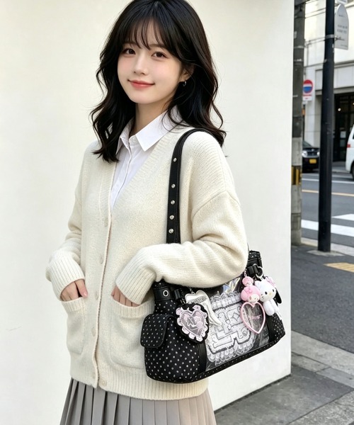 gossip！ロサンゼルス（ゴシップロサンゼルス）の「リボン付きクリア窓ドットトート痛バッグ（ボストンバッグ・レディース・ドット・FREE）」の12枚目の写真