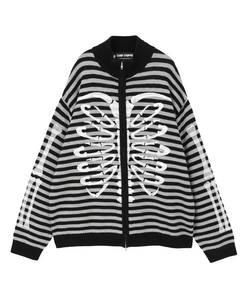 Candy Stripper(キャンディストリッパー)の「SAFETY PINS BONE KNIT ジャンパー(カーディガン/ボレロ・レディース・グレー/ブラック・FREE)」の19枚目の写真