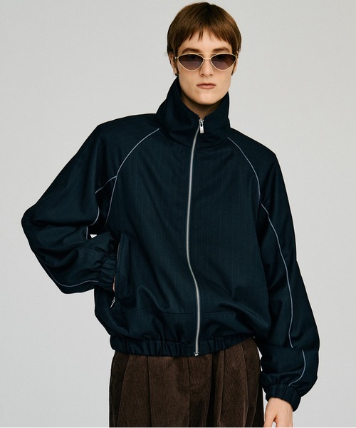 PRANK PROJECT（プランクプロジェクト）の「【2026Autumn Pre-Order】ウーステッドトラックジャケット / Worsted Track Jacket（ブルゾン・レディース・ネイビー/ブラウン/ベージュ・FREE）」の3枚目の写真