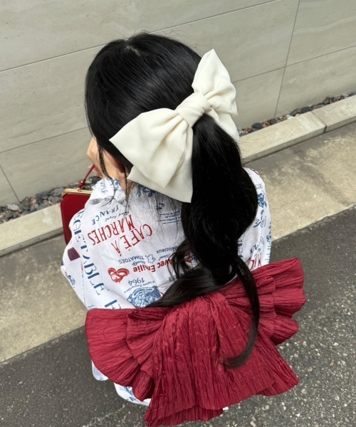 F i.n.t(フィント)の「グランサテンリボンバレッタ/fint フィント(バレッタ/ヘアクリップ・レディース・オフホワイト・FREE)」の3枚目の写真