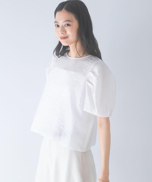 URBAN RESEARCH ROSSO WOMEN（アーバンリサーチ　ロッソ）の「『WEB限定』フォルムスリーブシアーブラウス（シャツ/ブラウス・レディース・ボルドー/ホワイト/ブラック・FREE）」の4枚目の写真