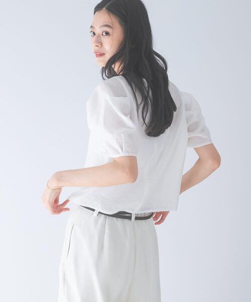 URBAN RESEARCH ROSSO WOMEN（アーバンリサーチ　ロッソ）の「『WEB限定』フォルムスリーブシアーブラウス（シャツ/ブラウス・レディース・ボルドー/ホワイト/ブラック・FREE）」の6枚目の写真