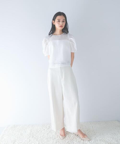 URBAN RESEARCH ROSSO WOMEN（アーバンリサーチ　ロッソ）の「『WEB限定』フォルムスリーブシアーブラウス（シャツ/ブラウス・レディース・ボルドー/ホワイト/ブラック・FREE）」の8枚目の写真